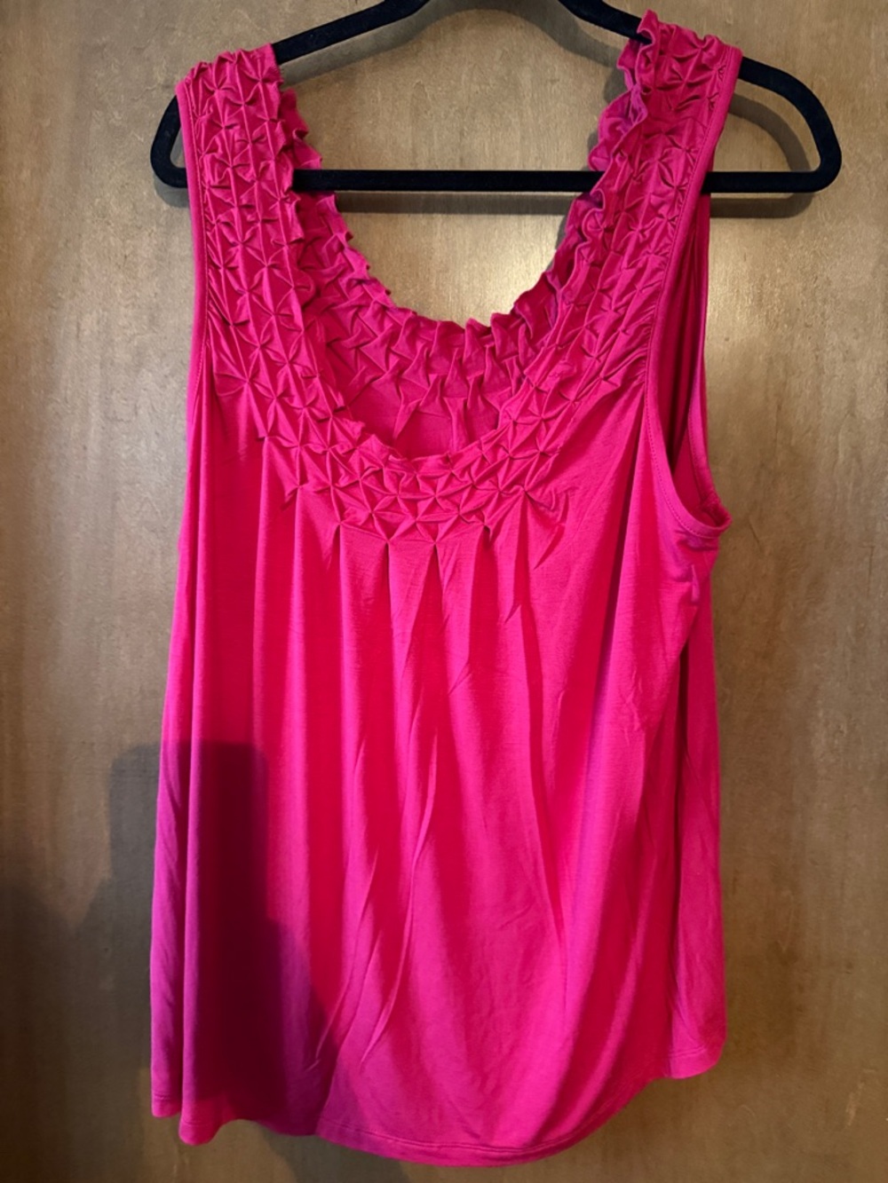 NWOT Maurices Bright Pink Sleeveless Tank with Textured Scoop Neck